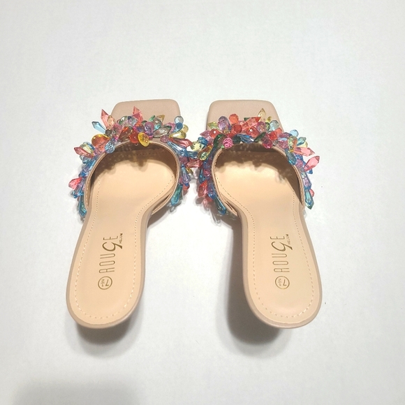 Rouge Colorful Beaded open Toes Sandal Brand New with box size 7.5 - Picture 3 of 4